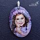 Copy of Copy of Portrait of a cat on the photo - miniature painting on stone, Pendant, Moscow,  Фото №1