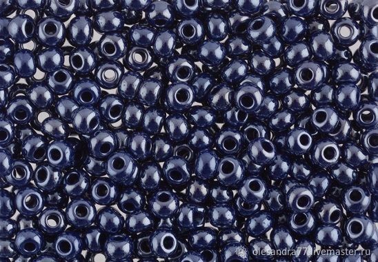 10 grams of 10/0 seed Beads, Czech Preciosa 38070 Premium dark blue factory default setting of naros, Beads, Chelyabinsk,  Фото №1
