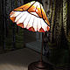 Настольная лампа: Оранжевый цветок. Настольные лампы. Мастерская бабушки совы. Ярмарка Мастеров.  Фото №4