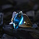 The 'Lotus' ring with blue Topaz, Rings, Moscow,  Фото №1