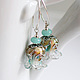 Серьги "ЭКЗОТИЧЕСКИЕ ЦВЕТЫ" авторские бусины Lampwork, серебро 925. Серьги классические. Юлия ЛЕТНИКОВА украшения JLjewelry. Интернет-магазин Ярмарка Мастеров.  Фото №2