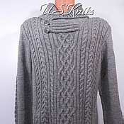 Вязаный летний ажурный пуловер (свитер кроп топ)