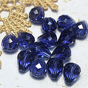 Материалы для творчества handmade. Livemaster - original item Beads Drops 12/10 mm Blue Dark 1 piece Briolettes. Handmade.