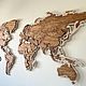 Карта мира на стену, карта мира из дерева, панно, Карты мира, Краснодар,  Фото №1