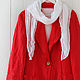 Jacket with open edges made of red linen, Jackets, Tomsk,  Фото №1