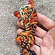 Order Pin Brooch: Graceful tiger. Ekaterina Panfilova. Livemaster. . Brooches Фото №3