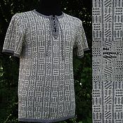 Мужская одежда handmade. Livemaster - original item 100%linen.Polo Shirt Geometry. Handmade.