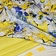 Жаккард вискозный лилово-желтые цветы А.Маррас, Ткани, Москва,  Фото №1