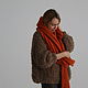 Яркий оранжевый шарф крупной вязки, Шарфы, Москва,  Фото №1