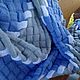 Ручная работа Плед вязаный покрывало шерсть мериноса 170х200см Небо, Пледы, Москва,  Фото №1