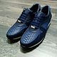 Order Sneakers made of Python leather and genuine leather, dark blue color. SHOES&BAGS. Livemaster. . Sneakers Фото №3