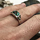 Men's ring with VS Emerald 1,69 ct, handmade silver ring. Rings. Bauroom - vedic jewelry & gemstones (bauroom). My Livemaster. Фото №4