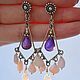 Chandelier earrings with Opal and Amethyst. 925 pr. Earrings. A lovely near you !!!. My Livemaster. Фото №5