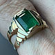 Men's Gold Ring with Emerald (4,12 ct) Handmade Ring. Rings. Bauroom - vedic jewelry & gemstones (bauroom). My Livemaster. Фото №4