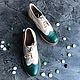 Oxford shoes green / grey/ivory. Oxfords. Hitarov (Hitarov). My Livemaster. Фото №5