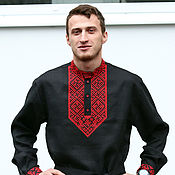 Русский стиль handmade. Livemaster - original item Linen shirt with embroidery 