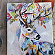 Winter deer, prints on canvases with gilding. Pictures. Annet Loginova. My Livemaster. Фото №4