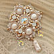 Brooch ' Splashes of champagne' - pearls and Swarovski elements, Brooches, Almaty,  Фото №1