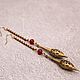Long earrings in oriental style brass Indian rubies golden. Earrings. Ritasdreams (ritasdreams). My Livemaster. Фото №4