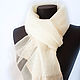 White wool Italian scarf 'Cloud'. Scarves. Platkoffcom. My Livemaster. Фото №5