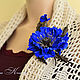 Brooch made of leather poppy blue evening Flower ultramarine. Brooches. flowersstyle (flowersstyle). Online shopping on My Livemaster.  Фото №2