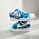 Кроссовки белые Nike Air Force 1 унисекс, кастом,космос ручная роспись. Кроссовки. Olgavolgoart. Роспись одежды и обуви. Кастом. Ярмарка Мастеров.  Фото №11
