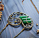 Order Brass pendant with jade Pendant on necklace chain Green. Strangell Jewelry. Livemaster. . Pendant Фото №3