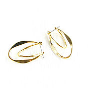 Украшения handmade. Livemaster - original item Oval ring earrings, geometric gold earrings 