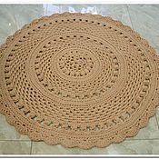 Для дома и интерьера handmade. Livemaster - original item Handmade Knitted round Mat made of Cord Mesh. Handmade.