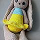 Плюшевый заяц крючком ручной работы. Мягкие игрушки. Ekaterina-makarova-6. Ярмарка Мастеров.  Фото №5