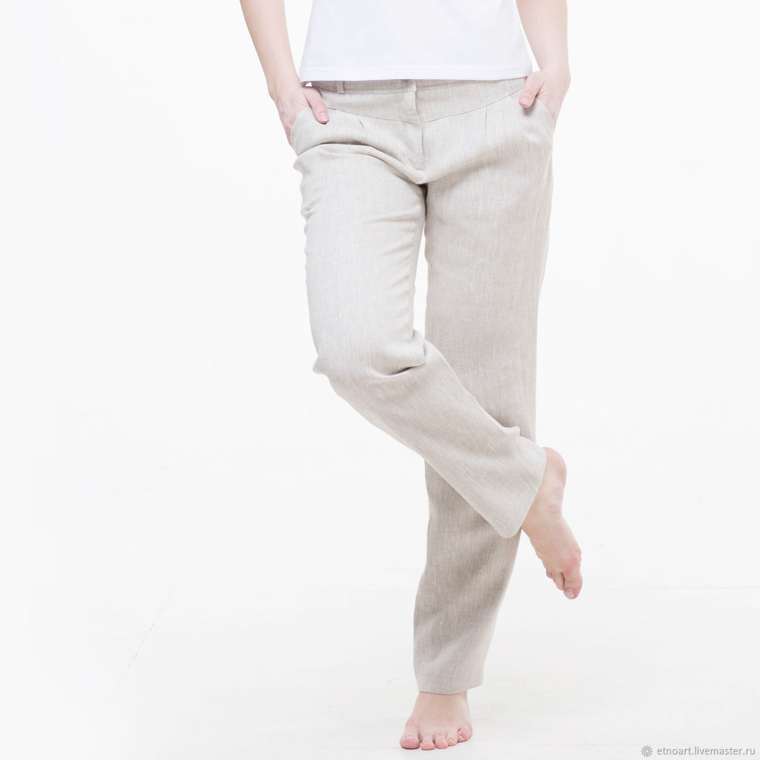 Chinos trousers made of 100% linen, Pants, Tomsk,  Фото №1