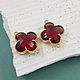 Connector Flower 19x15x5mm red/gold plated (4652), Pendants, Voronezh,  Фото №1