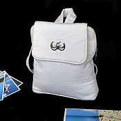 Сумки и аксессуары handmade. Livemaster - original item Backpack White Backpack Corduroy Backpack Urban Backpack. Handmade.