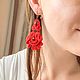 Красные серьги сутаж. Серьги классические. Annka Soutache Украшения из сутажа. Интернет-магазин Ярмарка Мастеров.  Фото №2