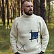 Мужской вязаный свитер с абстрактным рисунком. Свитеры. WOOLWORK: Мастерская меха и шерсти. Ярмарка Мастеров.  Фото №5