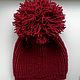 Вязаная шапка с помпоном 52-54-56 см. Шапки. Aнжелика (KnitingA). Ярмарка Мастеров.  Фото №5