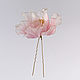 Order The hairpin is a soft pink peony made of jewelry resin. PandaStudio (glossyfleur). Livemaster. . Hairpin Фото №3