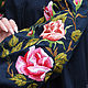 Embroidered Navy blue dress 'of the avant-garde rose' embroidery, Dresses, Vinnitsa,  Фото №1