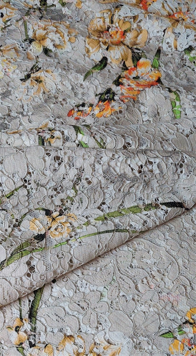 Ткань кордовое кружево в стиле D&G , Италия, Кружево, Абинск,  Фото №1