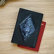 Passport cover made of leather 