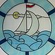 stained glass. Sea stained glass with the ship. Stained glass. Glass Flowers. My Livemaster. Фото №4