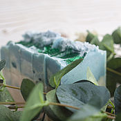 Косметика ручной работы handmade. Livemaster - original item Eucalyptus and mint - natural handmade soap. Handmade.