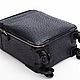 Maleta de cuero genuino de avestruz, en color negro. Suitcase. SHOES&BAGS. My Livemaster. Фото №6