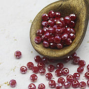 Материалы для творчества ручной работы. Ярмарка Мастеров - ручная работа Beads: Rondel 2h3 mm Cranberry with shiny coating crystal 95 PCs. Handmade.