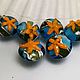 Бусины Стеклянные лэмпворк "На дне морском голубые" Lampwork. Бусины. Оксана Искуснова украшения лэмпворк (SOVARTstudio). Ярмарка Мастеров.  Фото №6
