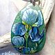 Pendant c painting on stone ' iris '. Pendants. Picture&miniature lacquer painting. My Livemaster. Фото №5