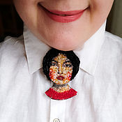 Украшения handmade. Livemaster - original item Monica Bellucci brooch portrait of beads Monica Bellucci embroidery by photo. Handmade.