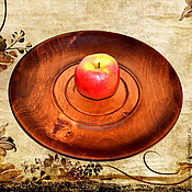 Посуда handmade. Livemaster - original item A wooden plate is a dish made of cedar wood. 38,5 cm.T6. Handmade.