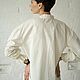 Заказать Белая блузка в викторианском стиле, с длинным рукавом, из хлопка. Скромное обаяние (Александра). Ярмарка Мастеров. . Блузки Фото №3