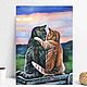 Картина "Обнимашки". Влюбленные коты. Картина с котиками. Картины. ЧУДО-КАРТИНЫ Марины Большаковой. Интернет-магазин Ярмарка Мастеров.  Фото №2